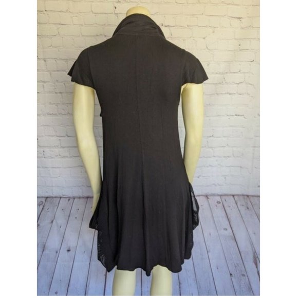 Philosophy Black Sleeve Half Zip Mesh Pockets Casual Dress - Picture 7 of 16